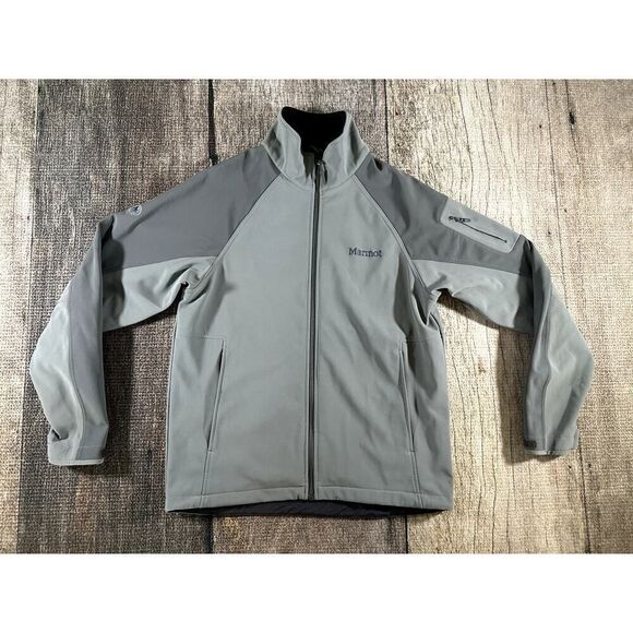 Marmot Gravity Softshell Jacket Grey Fleece Lined Full Zip Outdoors Men M - Picture 1 of 11